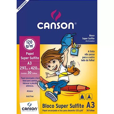Bloco Canson A3 - Pintura Infantil 120/m2 - 30 Folhas