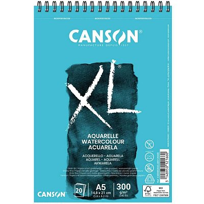 Canson XL Aquarelle - Bloco Para Aquarela A5 - 300g/m²