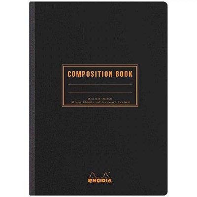 Composition Book Rhodia Capa Preta - A5 80F