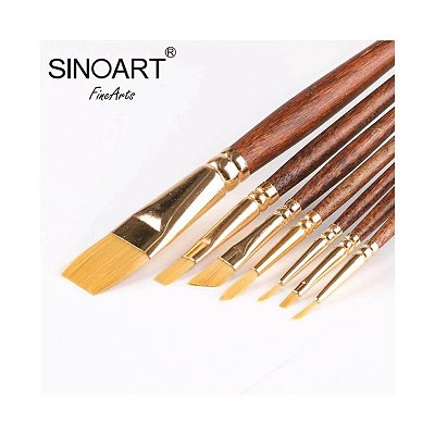 Kit Pincel Sintético Dourado Sinoart C/7