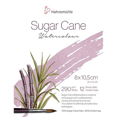 Papel Aquarela Hahnemühle Sugar Cane - Textura Fina - 12 folhas - 10,5x8cm