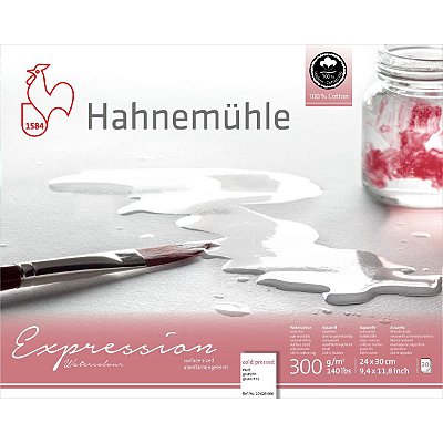 Papel Hahnemühle - Expression Watercolour 300g/m²- 24x30cm - 20 folhas