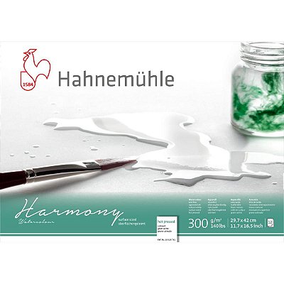 Papel Hahnemühle Harmony Aquarela A3 - 300g/m² - Textura Satinada - 12 folhas