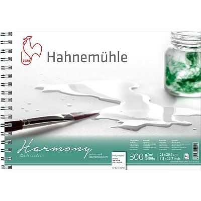 Bloco Espiral Hahnemühle Harmony Aquarela A4 - 300g/m² - Textura Satinada - 12 folhas