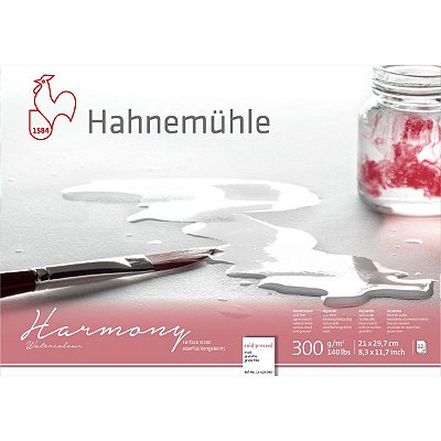 Papel Hahnemühle Harmony Aquarela A4 - 300g/m² - Textura Fina - 12 folhas