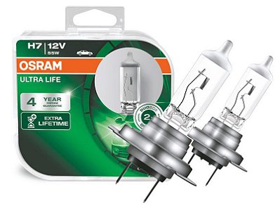 Lâmpada Farol Osram Ultra Life H7 Farol 12v 55w Px26d 64210