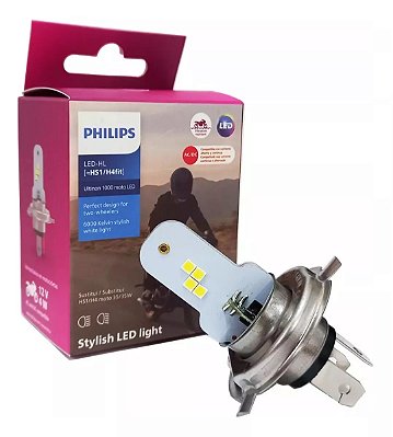 Lâmpada Farol Led Moto H4 125 150 Ultinon 6000k Philips 4w
