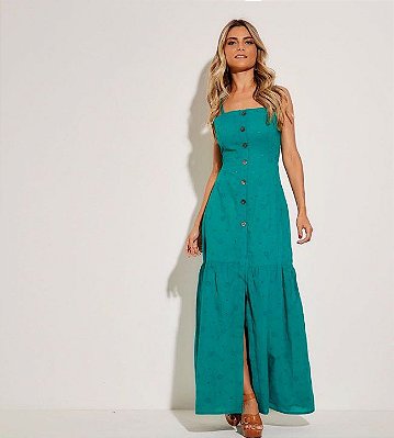 Vestido longo laise verde