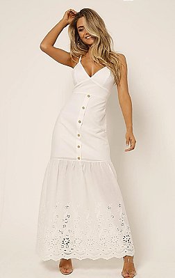 Vestido longo Laise off White