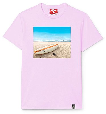 Camiseta Santo Swell Lonely Surfboard The Beach Estampada Manga Curta 4 Cores