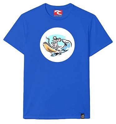 Camiseta Santo Swell Mouse Surfing Waves Algodão Manga Curta