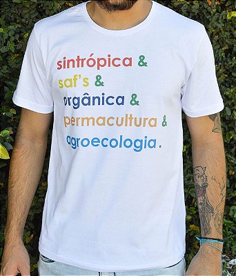 Camiseta Masculina em Algodão Orgânico - Estampa Agroecologia - Artista: Heris Rocha