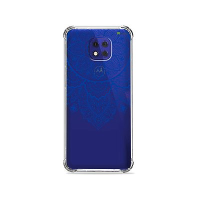 Capa (Transparente) para Moto G10 Play - Mandala Azul