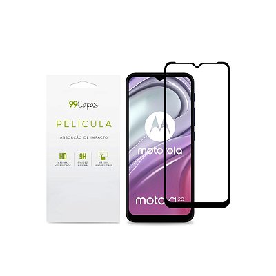 Película de Vidro 3D (borda preta) para Moto G20 - 99Capas