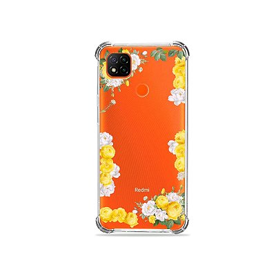 Capa (Transparente) para Redmi 9C - Yellow Roses