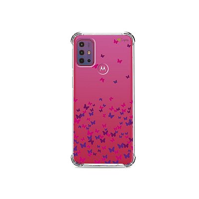 Capa (Transparente) para Moto G20 - Borboletas Flutuantes