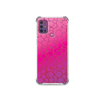 Capa (Transparente) para Moto G20 - Animal Print Pink