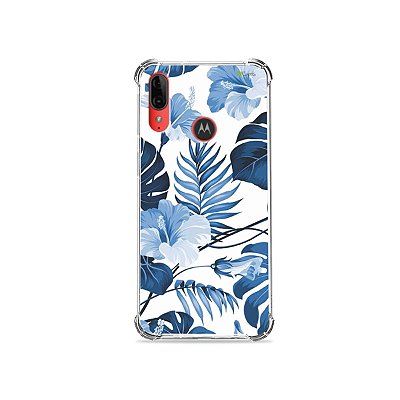 Capa para Moto E6 Plus - Flowers in Blue