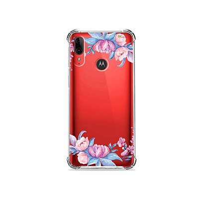 Capa (Transparente) para Moto E6 Plus - Bromélias