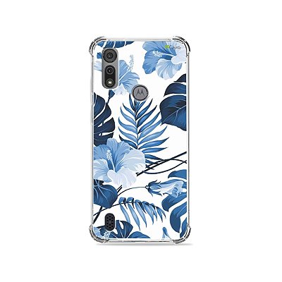 Capa para Moto E6I - Flowers in Blue