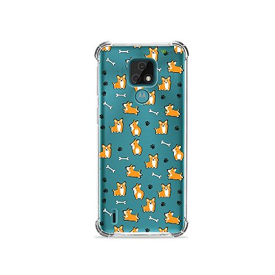 Capa (Transparente) para Moto E7 - Cãozinho