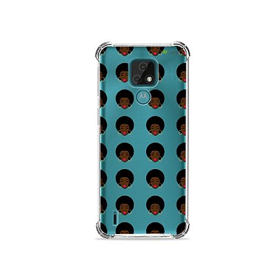 Capa (Transparente) para Moto E7 - Black Girl