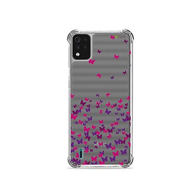 Capa (Transparente) para LG K42 - Borboletas Flutuantes