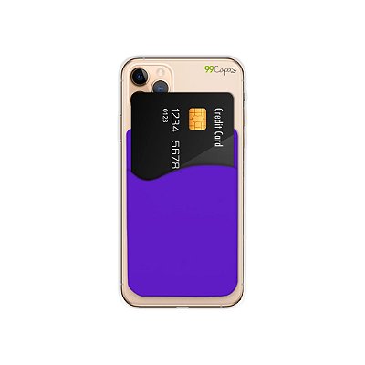 Porta Cartões Roxo de Silicone para Capinha