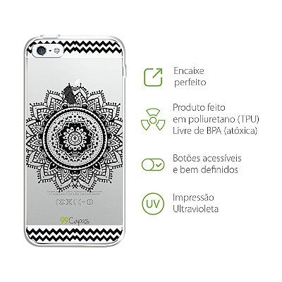 Capa para iPhone 5/5S/SE - Mandala Preta