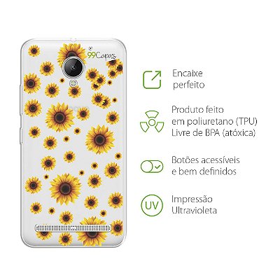 Capa para Lenovo Vibe C2 - Girassóis