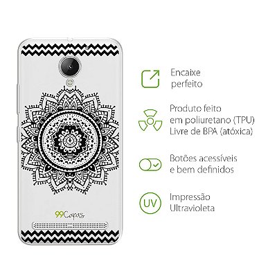 Capa para Lenovo Vibe C2 - Mandala Preta