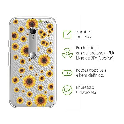 Capa para Moto G3 - Girassóis