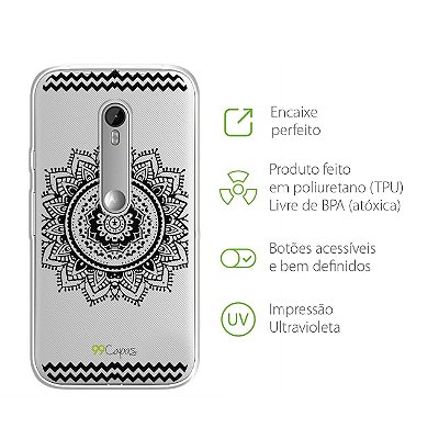 Capa para Moto G3 - Mandala Preta