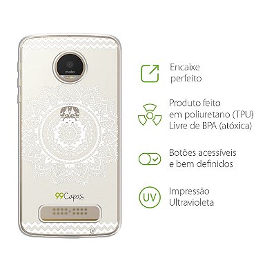 Capa para Moto Z Power/Style - Mandala Branca