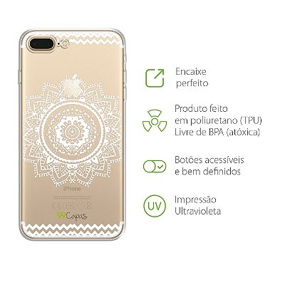 Capa para iPhone 7 Plus - Mandala Branca