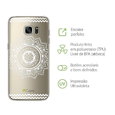 Capa para Galaxy S7 - Mandala Branca