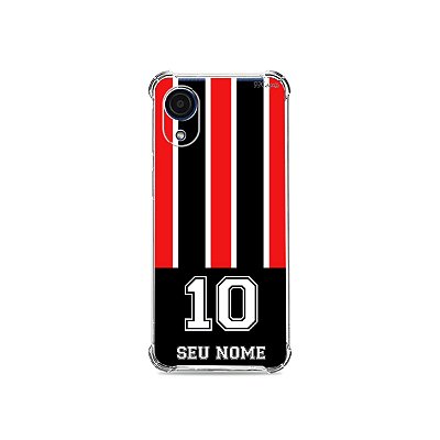 Capa para Galaxy M - Vermelho e Preto com nome e número personalizado