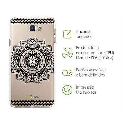 Capa para Galaxy J5 Prime - Mandala Preta