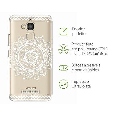 Capa para Zenfone 3 Max - 5.2 Polegadas - Mandala Branca