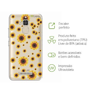 Capa para Zenfone 3 Max - 5.2 Polegadas - Girassóis