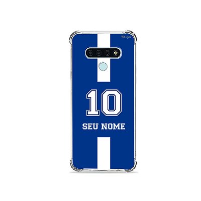 Capa para LG - Azul e Branco com nome e número personalizado