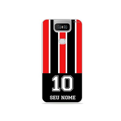 Capinha para Zenfone - Vermelho e Preto com nome e número personalizado