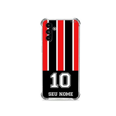 Capa para Motorola - Vermelho e Preto com nome e número personalizado