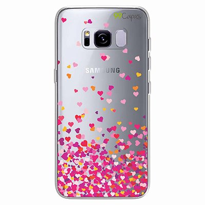 Capa para Galaxy S8 Plus - Corações Rosa