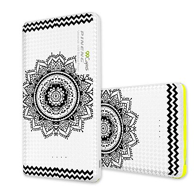 Carregador Portátil Powerbank Pineng 10000mah - Mandala Preta