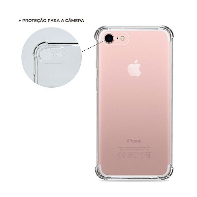 Capa Anti-Shock Transparente para iPhone 8 (com proteção para câmera)