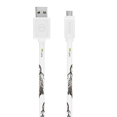 Cabo Micro USB Branco Personalizado - Filtro dos Sonhos