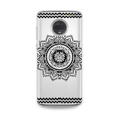 Capa para Moto G7 - Mandala Preta