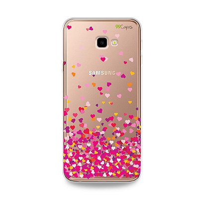 Capa para Galaxy J4 Plus - Corações Rosa