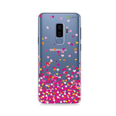 Capa para Galaxy S9 Plus - Corações Rosa